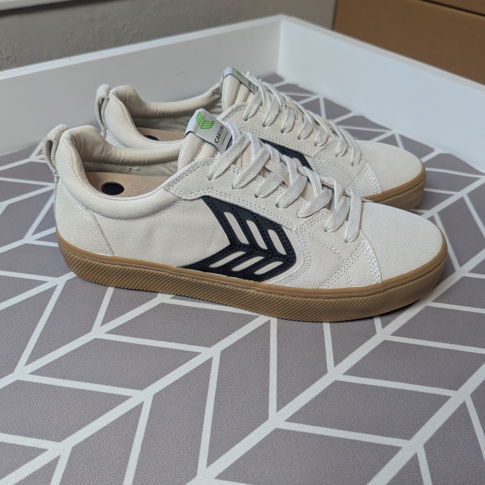 Stylish Cream and Black Sneakers